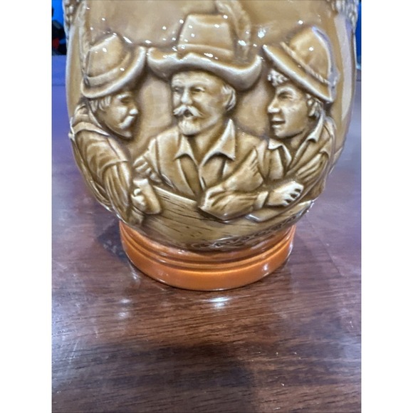 Handmade Vintage Glazed Beer Mug Stein Farm Men Drinking Trees  Detailed 1973 - Picture 7 of 8